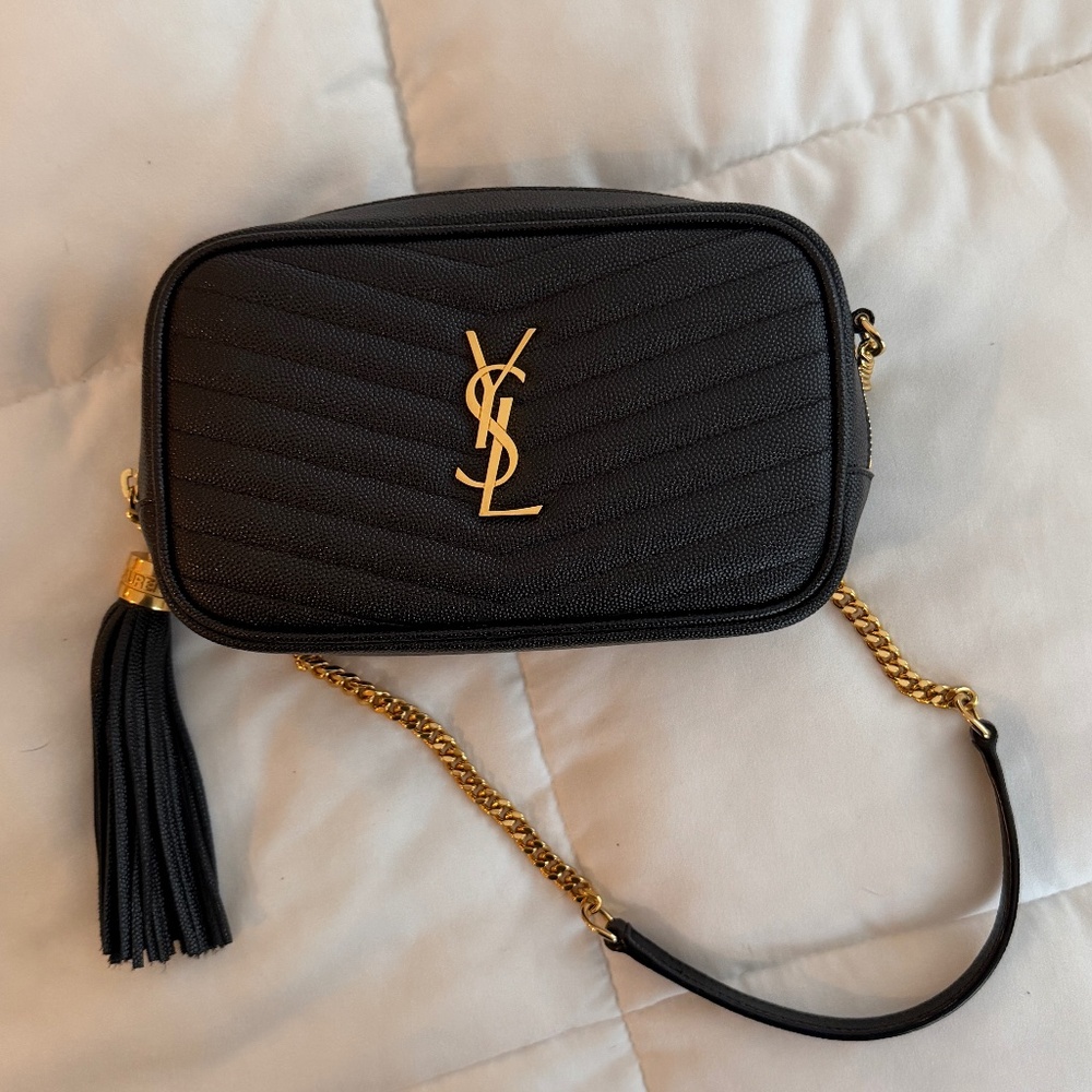 Saint Laurent Mini Lou Bag In Quilted Leather with Tassel (Box + Dust Bag)